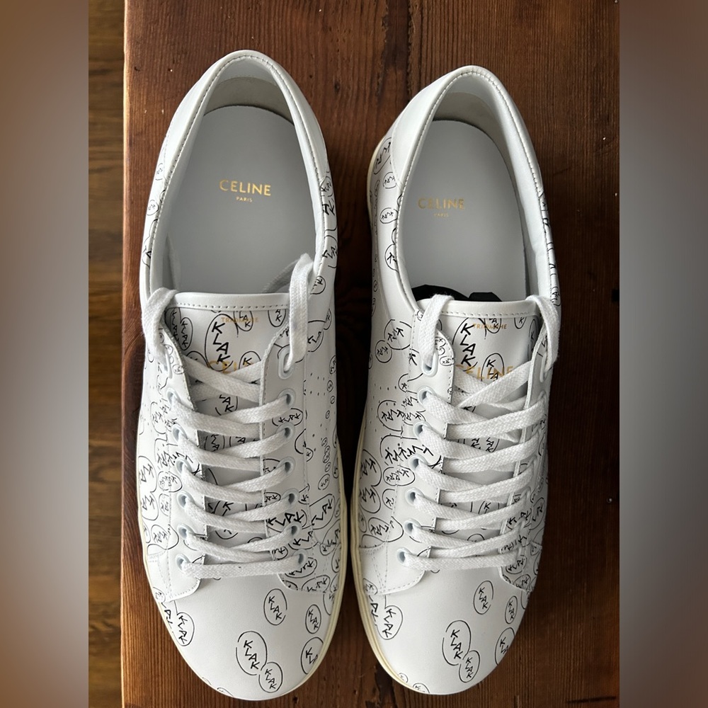 Men’s CELINE Christian Marclay “Klak Klak” print sneakers